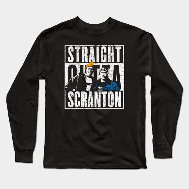 Straight Outta Scranton - Lazy Scranton Long Sleeve T-Shirt by huckblade